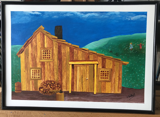 Petite maison dans la prairie - (c) Alexandre Brillant - peinture à l'huile - petite maison dans la prairie